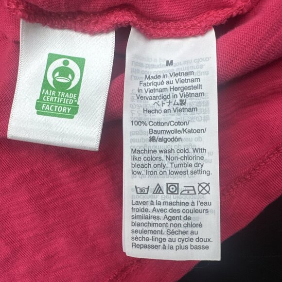 J. Crew Women’s Pink Slub Tee Scoop Neck Pullover 3/4 Sleeve Cotton Top Sz M - Picture 6 of 8